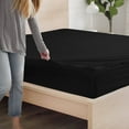 thumbnail image 5 of Sheet has Zipper Fitted Sheet, (Full Size 54x75) 6 Inch Deep Pocket, 100% Egyptian Cotton, 800 TC, Solid Black Color., 5 of 10