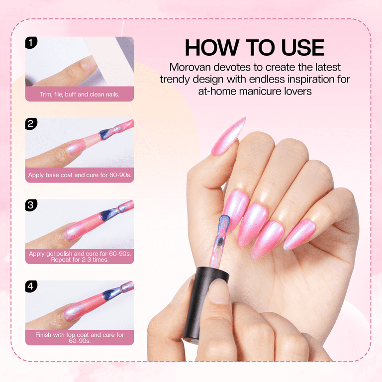 Morovan Gel Nail Polish Set, 6 Fall Colors, Pink & Purple photo 6