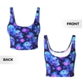 thumbnail image 6 of Rateoe Skull flower star sky Print Womens' Sports Bras Scoop Neck Sports Vest- Padded U Back Seamless High Impact Support, 6 of 7
