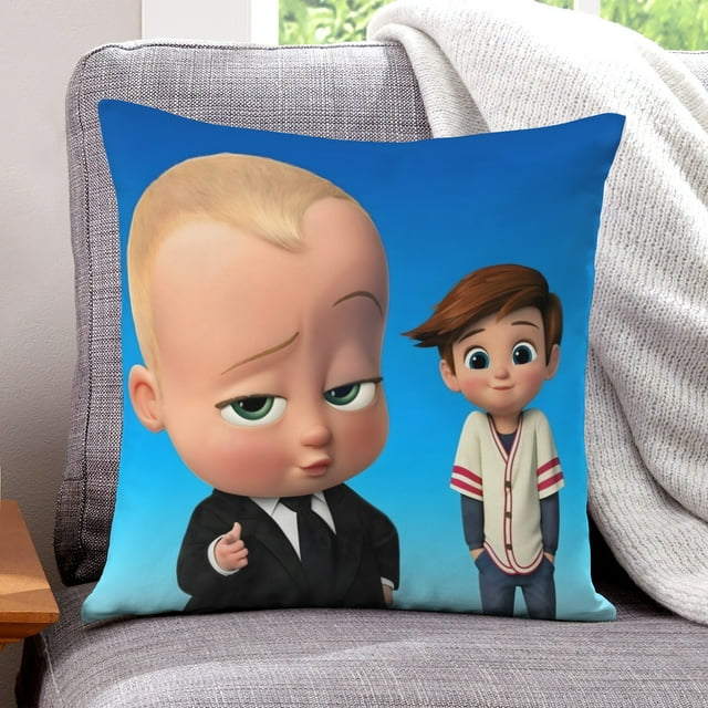 Bebé Jefe: Niño Blanco Fundas de almohada de terciopelo con tema, regalos de funda de almohada, decoración para el hogar, cojín de lanzar, regalo de cumpleaños para fans y parejas. 45cm x 45cm.