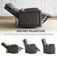 thumbnail image 4 of Ataucjin 360° Swivel Rocking Glider Reclinder Chair, Soft Faux Leather Upholstered Sofa Chair with Ergonomic Backrest for Adults for Nursery, Living Room（ship in 2 boxes）, 4 of 8