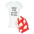 thumbnail image 1 of CafePress - A Little Bit Of Coffee And - Women's Light Pajamas, 1 of 1