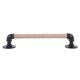 thumbnail image 1 of Industrial Style Pipe Furniture Handle Black Wrought Iron Rope Handle, 1 of 5
