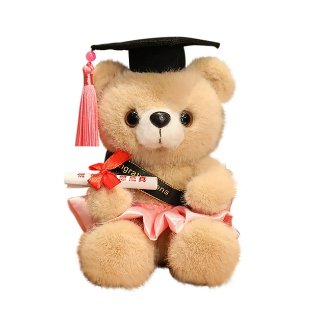 Muñeca de oso doctoral de la temporada de graduación. Oso de graduación con sombrero doctoral. Muñeca de juguete decorativa.