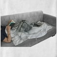 thumbnail image 6 of Skull Soft Flannel Fleece Throw Blanket, Contemporary Illustration of Smokey Grungy Dark Horror Style Devil Evil Print Art, Cozy Plush for Indoor and Outdoor Use, 60" x 80", Grey White, by Ambesonne, 6 of 6