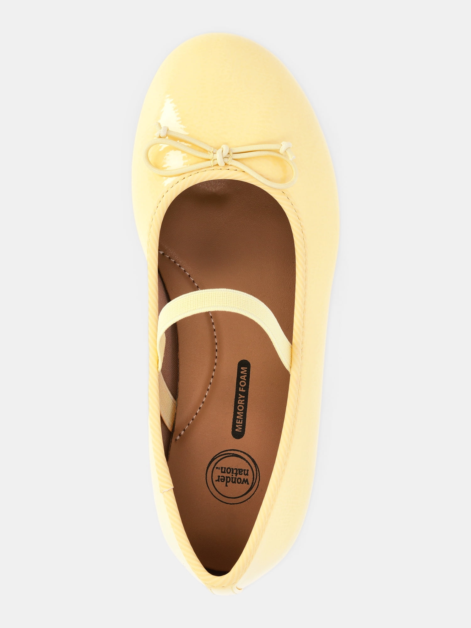 Wonder Nation Girls Bow Ballet Dress Shoes