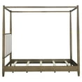 thumbnail image 4 of Olliix Baylor Solid Wood Canopy Queen Bed Frame with Headboard in Brown, 4 of 12