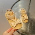 thumbnail image 3 of Tao Tao Toddle Girls Boys Bowknot Sandals Premium Soft Anti-Slip Rubber Sole Infant Summer Outdoor Shoes Toddler First Walkers Beige 3 Years, 3 of 4