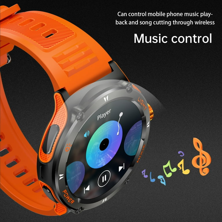 EIGIIS KT76 Smartwatch for Men with LED Flashlight 1.53'' HD
