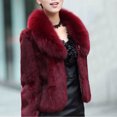 thumbnail image 2 of YDFCWXW Women's Fur Short Coat Winter Warm Furry Jacket Solid Color Lapel Collar Outerwear , XXL, 2 of 6