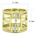 thumbnail image 2 of Luxe Jewelry Designs Women's Ion Plated Gold Stainless Steel Stackable Ring with Crystals - Size 10, 2 of 4