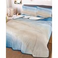 thumbnail image 3 of Quilts Full Size Bedding Set, Navy Blue Coastal Lightweight Quilted Comforter, Beach Nautical Seaside Ocean Beige Soft Reversible Bedspread Coverlet with Pillow Covers for All Season, 78" x 90", 3 of 7