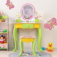 thumbnail image 1 of Mecor Kids Vanity Table,Little Girls Princess Makeup Dressing Table with Drawer/Mirror,Hand Painted Vanity Set with Stool for Children (Oval Mirror), 1 of 9