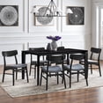 thumbnail image 5 of Wenge in Ash Veneer MDF Wood 6-Person Rectangle Dining Table with Rubberwood Legs, 5 of 10