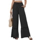 thumbnail image 1 of Pantalones Palazzo de Cintura Alta y Pierna para Mujer, con Encaje, para Playa, Holgados, Color Negro, Talla XXL, 1 of 6