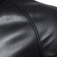 thumbnail image 4 of Men's Motorcycle PU Leather Jacket, Youth Casual Stand Collar Coat, Stylish Outerwear for Everyday Wear, Trendy Fashionable Design, 4 of 8