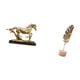 thumbnail image 5 of Figura de caballo en miniatura, escultura de resina, estatua de animal, escultura de hoja, adorno de metal con base de madera. Ideal para estantería,, 5 of 8