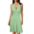 thumbnail image 1 of Women Summer Sleeveless Neck Summer Work Dresses Spring Boho Floral with Ladies Dresses Summer Casual Pocket Elastic Waist Ruffle Casual Dresses for Women Mini Dresses, 1 of 5