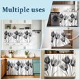 thumbnail image 6 of Tulip Black White Cabinet Curtains 28"W x 51"L,Dustproof Sink Skirt Curtain for Kitchen Bathroom,Spring Floral Botanical Bloom Adhesive Desk Skirt Privacy Curtains for Pantry Classroom Office Closet, 6 of 8
