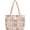 Brown Bunny, variant on Small Floral Quilted Tote Bag with Zipper Closure for Women Girls