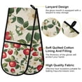 thumbnail image 2 of Yayeee Double Oven Mitt Kitchen Heat Resistant Baking 35" x7" Quilted Glove, Apple Leaves Pattern, 2 of 6