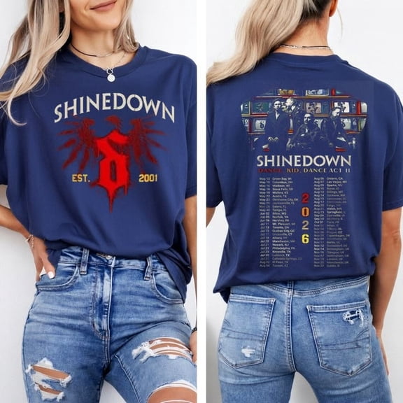 Shinedown tour 2026 Logo Red T-shirt Sizes S-5XL
