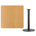 thumbnail image 2 of Flash Furniture Table Carrée 42 en Stratifié Naturel avec Base de Table Ronde 24 Hauteurs de Bar [XU-NATTB-4242-TR24B-GG], 2 of 2