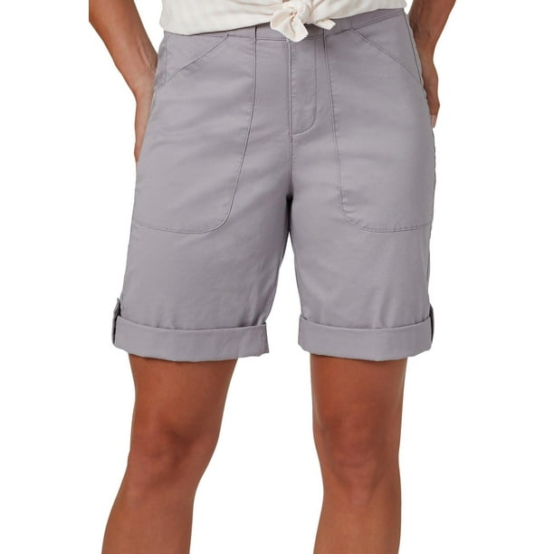 Lee Lee Womens Solid FlexToGo Utility Bermuda Shorts