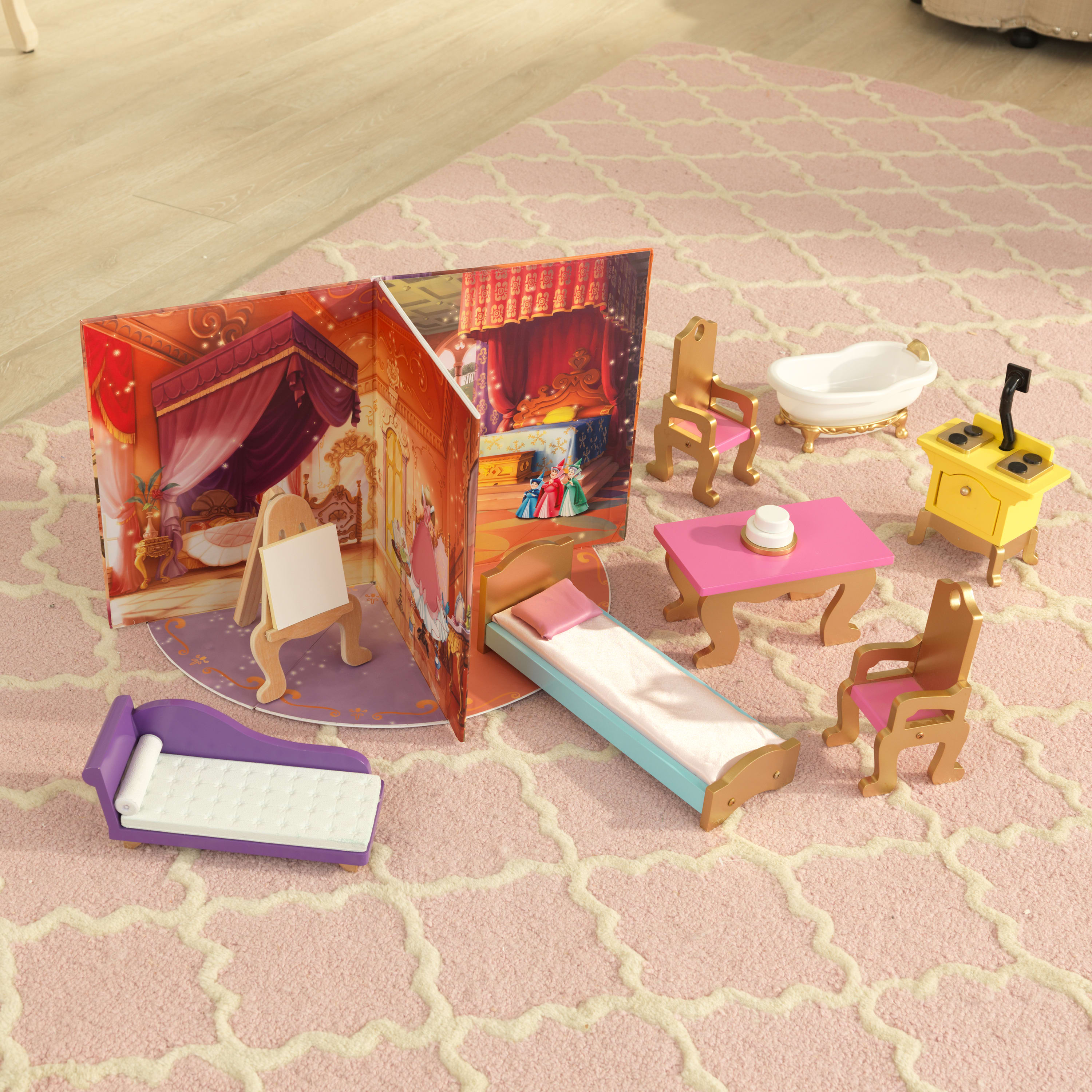KidKraft Disney Princess Royal Celebration Wooden Castle Dollhouse with 10 Accessories - image 4 of 10