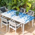 thumbnail image 2 of Blue Gradient Table Cloths for 6 Foot Rectangle Tables, Abstract Polka Dots Vintage Modern Art Patio Waterproof Elastic Fitted Tablecloths, Washable Rectangular Table Cover for Camping, 2 of 8