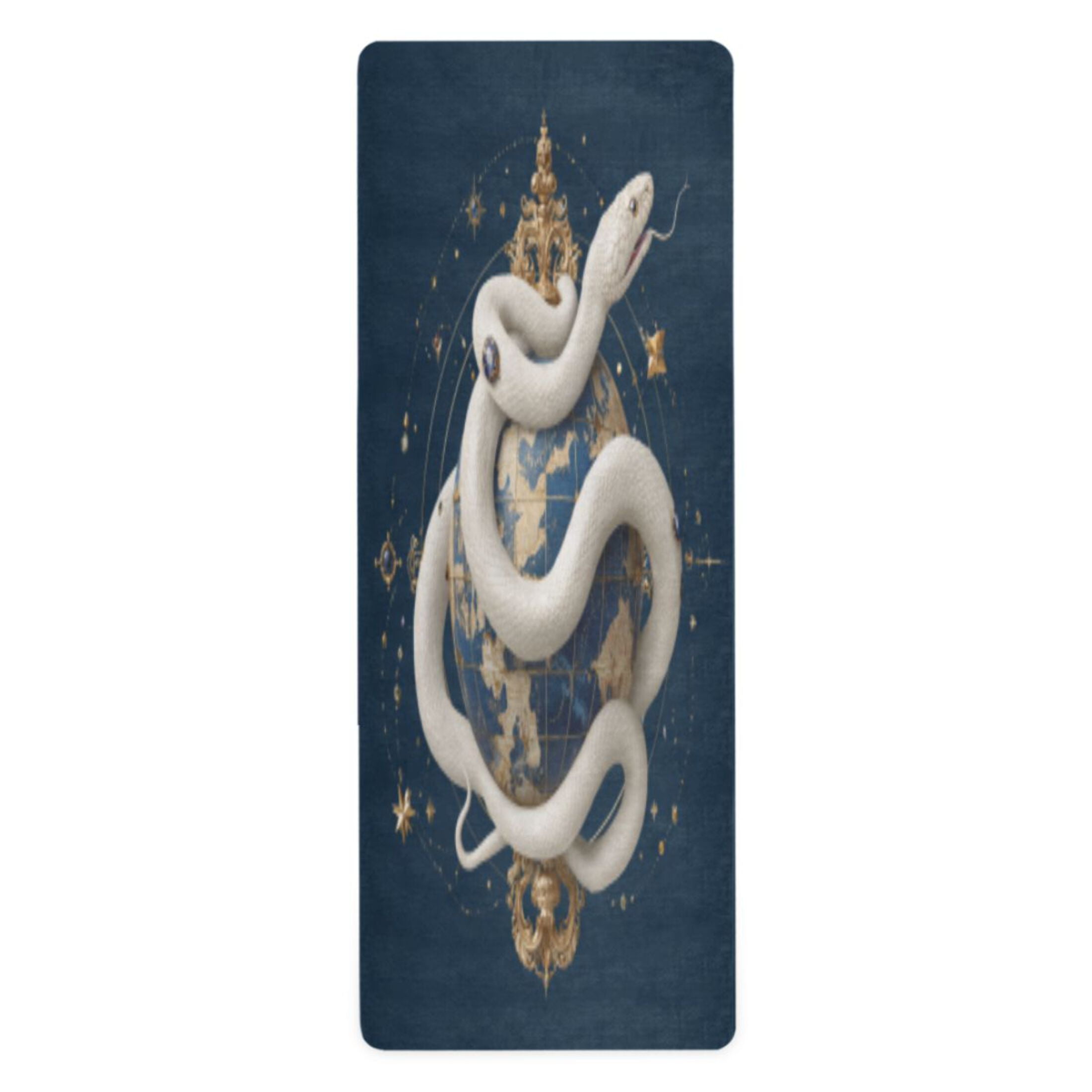 BZSMCE Yoga Mat Women Fitness Mat White Snake & Starry Globe Pattern
