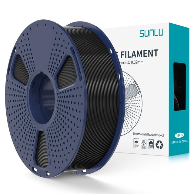 Filamento para impresora 3D SUNLU PLA+ 2.0, 1,75 mm, 1 kg, negro