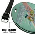 thumbnail image 4 of Wonder Woman My Other Ride is Invisible Round Leather Luggage Card Suitcase Carry-On ID Tag, 4 of 6
