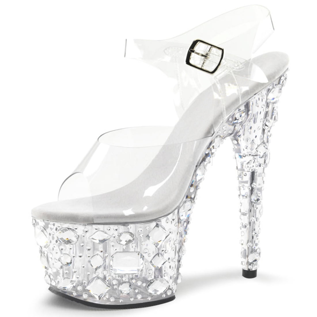 lucite platform heels