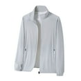 thumbnail image 2 of ZenCart Men Women Sunscreen Jacket Stand Collar Long Sleeve Solid Color Zipper Closure Ice Silk Sun Protection Clothing, 2 of 8