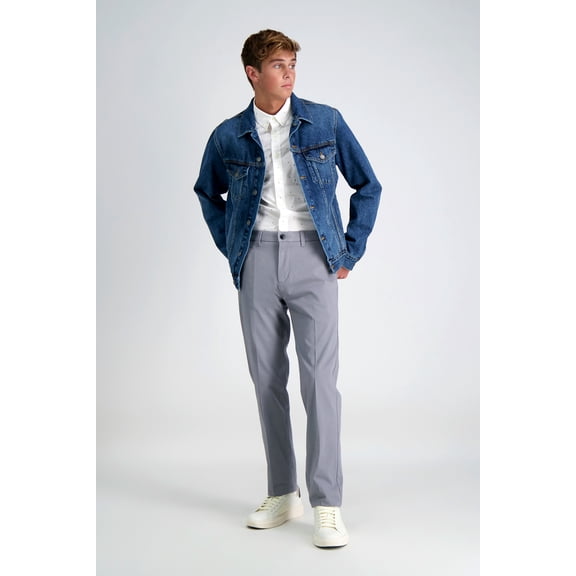 JM Haggar Men's Luxury Comfort Flat Front Chino Pant Slim Fit HC00355