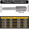 thumbnail image 2 of 6 Pack 6mm Double Cut Tungsten Rotary Burrs Tungsten Shank Filing/engraving/grinding Bits For Rotary Tools, 2 of 4