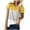 Yellow, variant on Annhoo Womens Summer Short Sleeve Tops Trendy Color Block Striped T Shirts Casual Round Neck Blouse Tees