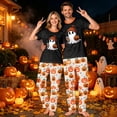 thumbnail image 5 of Family Pajamas Matching Sets - 2 piece Ghost with Pumpkin Short Sleeve Top and Pants ,Matching Halloween Pjs for Family Couples Women Men for XL Pjs, 5 of 8