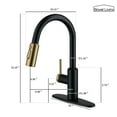 thumbnail image 6 of 3-Spray Patterns 1.8 GPM Single Handle Pull Down Sprayer Kitchen Faucet with Deckplate in Matte Black & Brushed Gold, 6 of 10