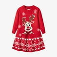 thumbnail image 2 of Afdoent Girls Dresses Christmas Knit Dress For Girls Long Sleeve Holiday Party Gown Festive Winter Sweater Dress With Elegant Design For 2-3 Years, 2 of 6