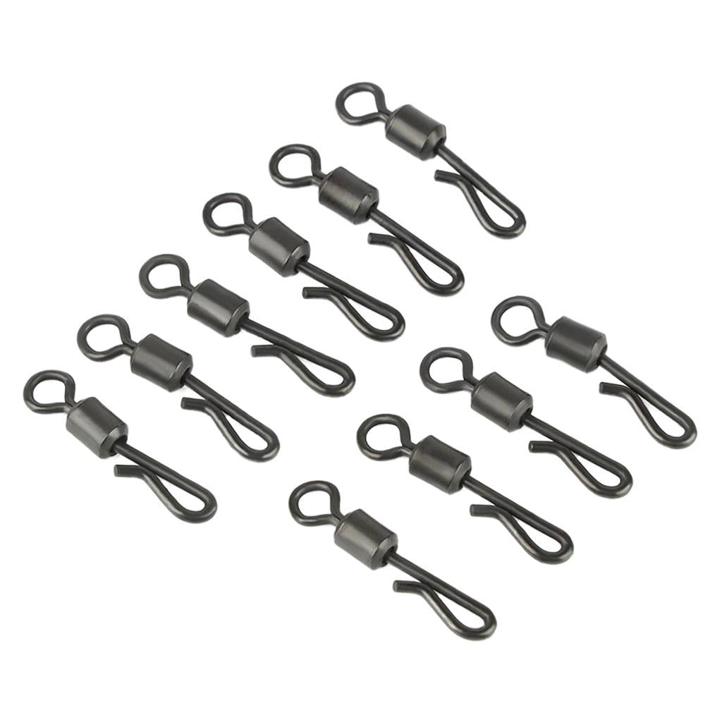 10 Pcs Fishing Terminal Stainless Shaped Quick Change Snaps Swivels