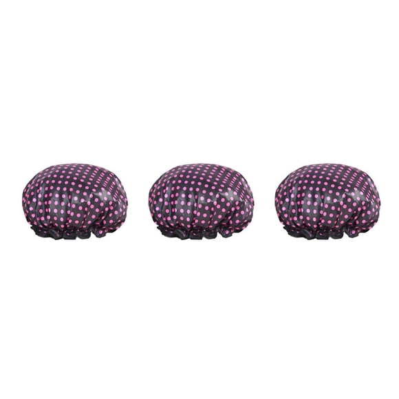 Sonducket Sombrero de baño para mujer, capas impermeables, gorros para el pelo de ducha alta, cubierta de cabeza de niña gruesa para accesorios de punto morado 3piezas Sonducket CBP394378