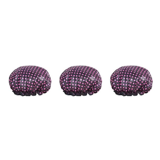 Sonducket Sombrero de baño para mujer, capas impermeables, gorros para el pelo de ducha alta, cubierta de cabeza de niña gruesa para accesorios de punto morado 3piezas Sonducket CBP394378