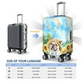 thumbnail image 4 of Hirioo French Bulldog Sunflowers Bubbles for Elasticity Suitcase Cover (No luggage Included) Durable Luggage Protector Fits 18-32 Inch Luggage-Large, 4 of 7