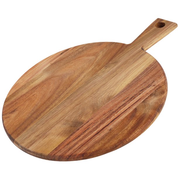 Wood Cutting Board Acacia Wood Charcuterie Board with Handle Round