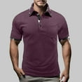 thumbnail image 2 of fatyb Mens Casual Shirts Short Sleeve Pullover Button T-Shirt Lightweight Classic Tees Tops with Pocket, 2 of 7