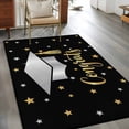 thumbnail image 2 of 3'x5' Rug for Living Room Bedroom, Black Stars Graduation Washable Area Rugs Non-Slip Carpet Mats, Yellow White Star Modern Art Indoor Low Pile Area Rug Runner for Kitchen, Mudroom, 2 of 8