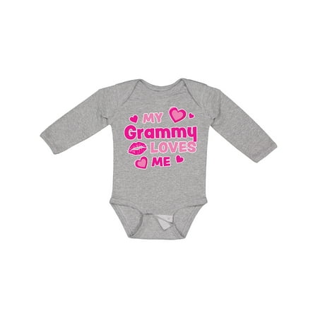 

Inktastic Valentine s Day My Grammy Loves Me Hearts and Lips Boys or Girls Long Sleeve Baby Bodysuit