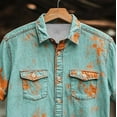 thumbnail image 5 of Ashirexll Mens Shirts Casual, Mens Button up Shirts Short Sleeve, Fashion and Vintage Printed Casual Turndown Collar Shirts with Pockets Plus Size Summer Button Shirts, 5 of 5
